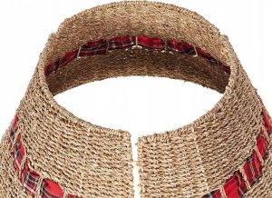 Beliani Osłona z trawy morskiej na stojak pod choinkę 45 cm naturalna MARCHE 5