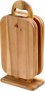 Deska do krojenia Kesper z rączką drewniana 6szt. ze stojakiem 2