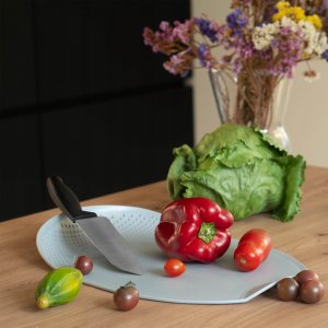 Deska do krojenia Kadax KADAX Deska Do Krojenia Kuchenna Plastikowa Z Ociekaczem Popiel 25x38cm 2