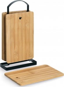 Deska do krojenia Zeller z rączką bambusowa 2szt. ze stojakiem 2