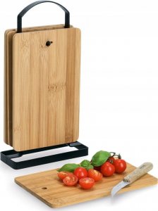 Deska do krojenia Zeller z rączką bambusowa 2szt. ze stojakiem 3