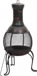 vidaXL Piecyk ogrodowy z pogrzebaczem, 39x39x90 cm, stalowy 2