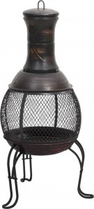 vidaXL Piecyk ogrodowy z pogrzebaczem, 39x39x90 cm, stalowy 3