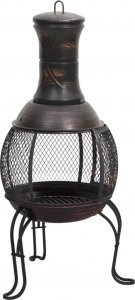 vidaXL Piecyk ogrodowy z pogrzebaczem, 39x39x90 cm, stalowy 4