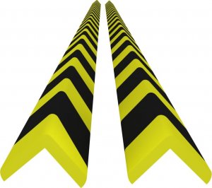 vidaXL Ochraniacze na narożnik, 2 szt., żółto-czarne, 4,5x4,5x104cm PU 2