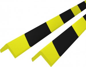 vidaXL Ochraniacze na narożnik, 2 szt., żółto-czarne, 4,5x4,5x104cm PU 4