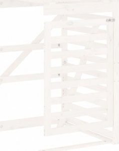 vidaXL Przedłużenie obudowy kosza na śmieci, białe, drewno sosnowe 2