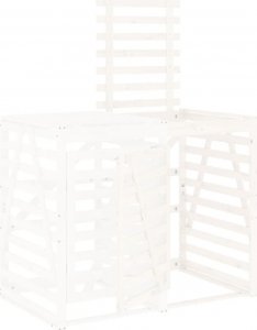 vidaXL Przedłużenie obudowy kosza na śmieci, białe, drewno sosnowe 5