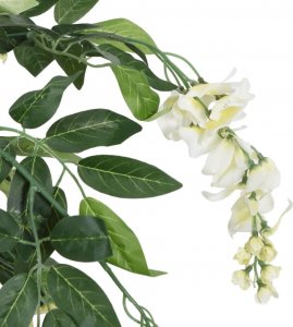 vidaXL Sztuczna wisteria, 840 liści, 150 cm, zielono-biała 3