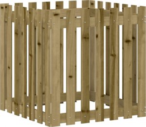 vidaXL Donica ogrodowa z płotkiem, 70x70x70 cm 2