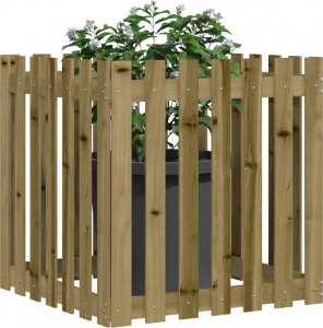 vidaXL Donica ogrodowa z płotkiem, 70x70x70 cm 3