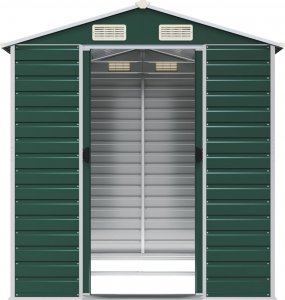 vidaXL vidaXL Szopa ogrodowa, zielona, 191x215x198 cm, stal galwanizowana 5