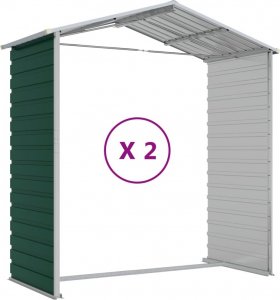 vidaXL vidaXL Szopa ogrodowa, zielona, 191x215x198 cm, stal galwanizowana 9