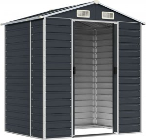 vidaXL vidaXL Szopa ogrodowa, antracytowa, 191x130x198 cm, stal galwanizowana 3