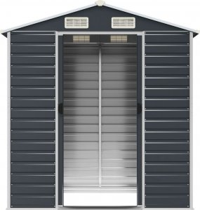 vidaXL vidaXL Szopa ogrodowa, antracytowa, 191x130x198 cm, stal galwanizowana 5
