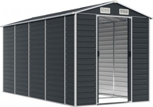 vidaXL vidaXL Szopa ogrodowa, antracytowa, 191x385x198 cm, stal galwanizowana 3