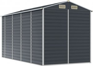 vidaXL vidaXL Szopa ogrodowa, antracytowa, 191x385x198 cm, stal galwanizowana 7