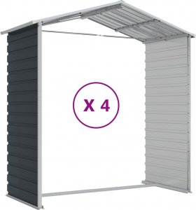 vidaXL vidaXL Szopa ogrodowa, antracytowa, 191x385x198 cm, stal galwanizowana 9