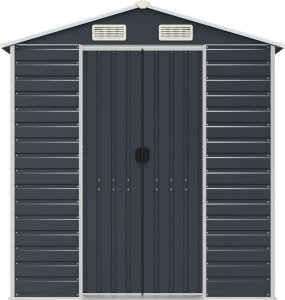 vidaXL vidaXL Szopa ogrodowa, antracytowa, 191x725x198 cm, stal galwanizowana 4