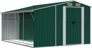 vidaXL vidaXL Szopa ogrodowa, zielona, 277x365,5x179 cm, stal galwanizowana 2