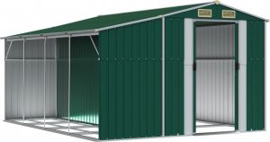vidaXL vidaXL Szopa ogrodowa, zielona, 277x365,5x179 cm, stal galwanizowana 3