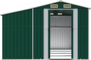 vidaXL vidaXL Szopa ogrodowa, zielona, 277x365,5x179 cm, stal galwanizowana 5