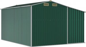 vidaXL vidaXL Szopa ogrodowa, zielona, 277x365,5x179 cm, stal galwanizowana 7