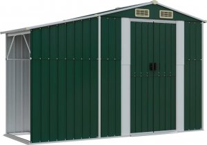 vidaXL vidaXL Szopa ogrodowa, zielona, 277x365,5x179 cm, stal galwanizowana 8