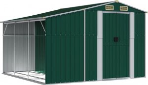 vidaXL vidaXL Szopa ogrodowa, zielona, 277x279x179 cm, stal galwanizowana 2