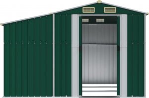 vidaXL vidaXL Szopa ogrodowa, zielona, 277x279x179 cm, stal galwanizowana 5
