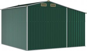 vidaXL vidaXL Szopa ogrodowa, zielona, 277x279x179 cm, stal galwanizowana 7