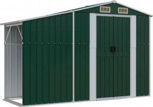 vidaXL vidaXL Szopa ogrodowa, zielona, 277x279x179 cm, stal galwanizowana 8