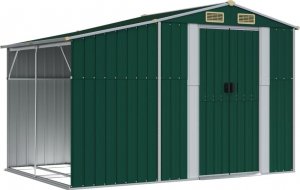 vidaXL vidaXL Szopa ogrodowa, zielona, 277x192,5x179 cm, stal galwanizowana 2