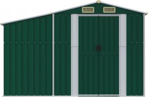 vidaXL vidaXL Szopa ogrodowa, zielona, 277x192,5x179 cm, stal galwanizowana 4
