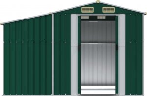 vidaXL vidaXL Szopa ogrodowa, zielona, 277x192,5x179 cm, stal galwanizowana 5