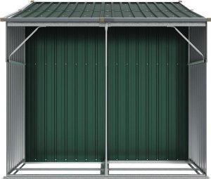 vidaXL vidaXL Szopa ogrodowa, zielona, 277x192,5x179 cm, stal galwanizowana 6