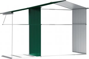 vidaXL vidaXL Szopa ogrodowa, zielona, 277x192,5x179 cm, stal galwanizowana 9