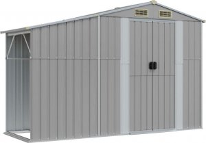 vidaXL Szopa ogrodowa, szara, 277x93x179 cm, stal galwanizowana 2