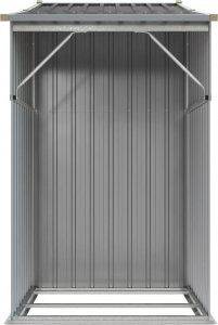vidaXL Szopa ogrodowa, szara, 277x93x179 cm, stal galwanizowana 5