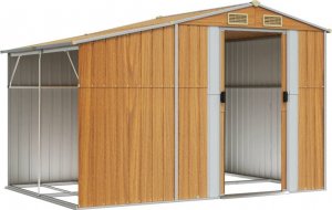 vidaXL Szopa ogrodowa, jasny brąz, 277x192,5x179cm, stal galwanizowana 3