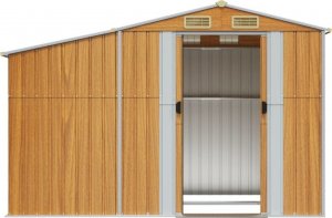 vidaXL Szopa ogrodowa, jasny brąz, 277x192,5x179cm, stal galwanizowana 5