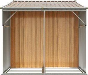 vidaXL Szopa ogrodowa, jasny brąz, 277x192,5x179cm, stal galwanizowana 6