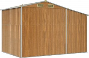 vidaXL Szopa ogrodowa, jasny brąz, 277x192,5x179cm, stal galwanizowana 7