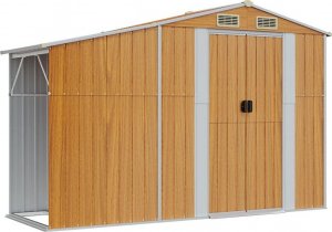 vidaXL Szopa ogrodowa, jasny brąz, 277x192,5x179cm, stal galwanizowana 8