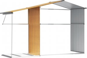 vidaXL Szopa ogrodowa, jasny brąz, 277x192,5x179cm, stal galwanizowana 9