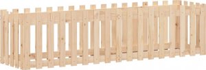 vidaXL Rabata ogrodowa z płotkiem, 200x50x50 cm, drewno sosnowe 2