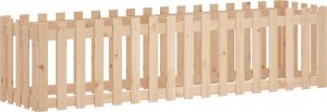 vidaXL Rabata ogrodowa z płotkiem, 200x50x50 cm, drewno sosnowe 4