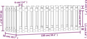 vidaXL Rabata ogrodowa z płotkiem, 150x50x50 cm, impregnowana sosna 9