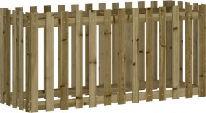 vidaXL Rabata ogrodowa z płotkiem, 150x50x70 cm, impregnowana sosna 2