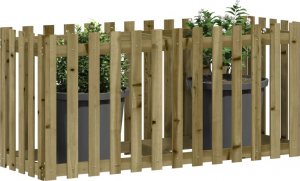 vidaXL Rabata ogrodowa z płotkiem, 150x50x70 cm, impregnowana sosna 3